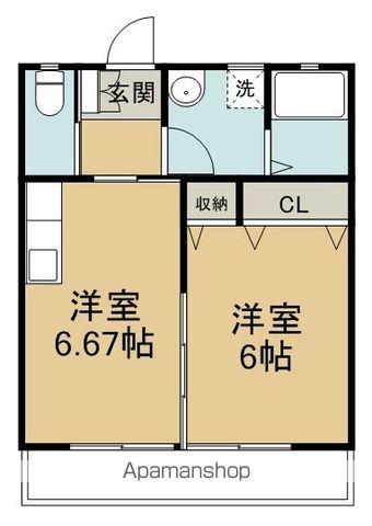 サンピュア・1ST(1DK/1階)の間取り写真