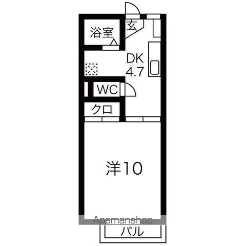 グリーンハイツ(1DK/1階)の間取り写真