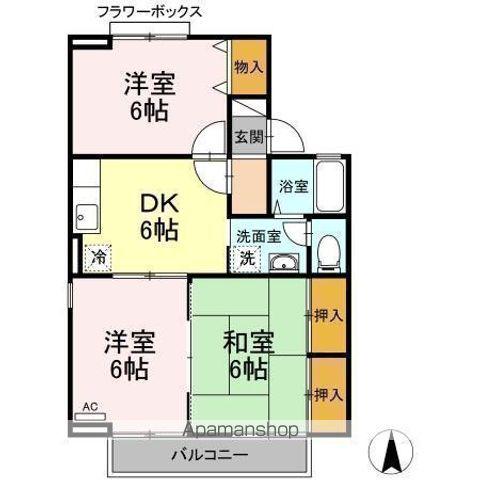 ロイヤルガーデン吉倉 C(3DK/2階)の間取り写真