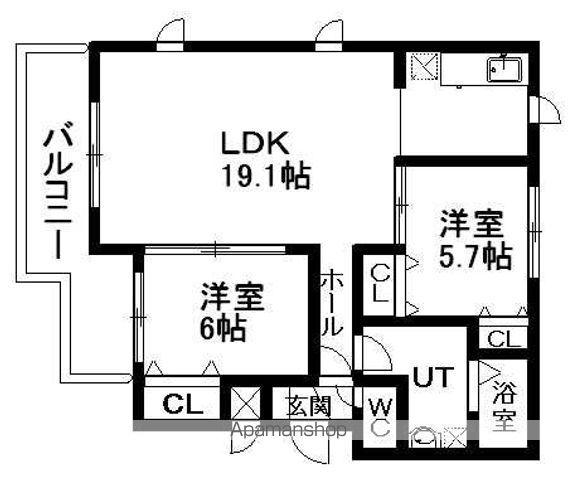 メゾン・ド・パフィオ(2LDK/3階)の間取り写真
