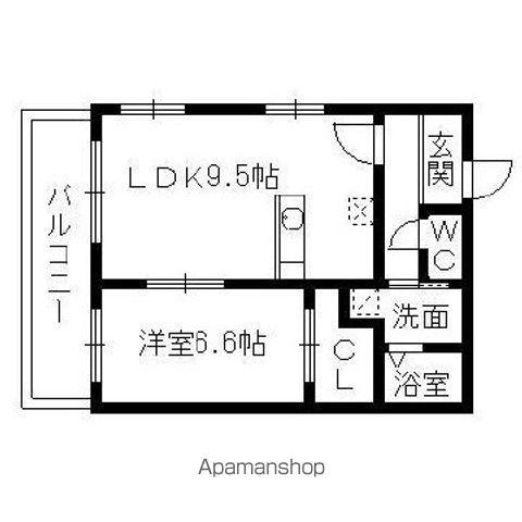 ラ・ヴェリテ(1LDK/2階)の間取り写真