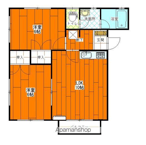 ベルハイム(2LDK/2階)の間取り写真
