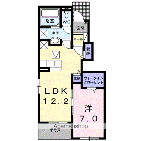 ライフエポナ Ⅱ(1LDK/1階)の間取り写真