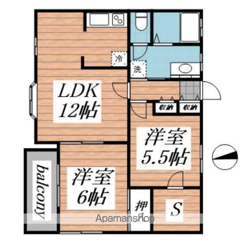 ハイタウンベルⅠ(2LDK/1階)の間取り写真