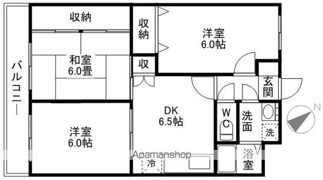 ロイヤルマンション柏1(3DK/2階)の間取り写真