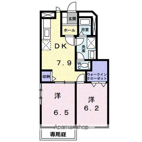 ヴァーナル・エース(2DK/1階)の間取り写真