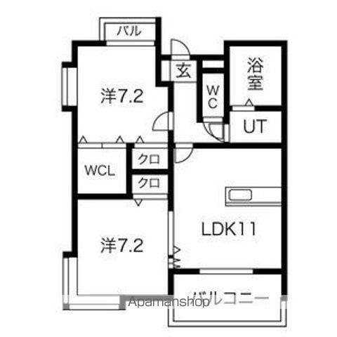 ライムライトAII(2LDK/2階)の間取り写真