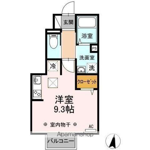 D-ROOMまゆみ(ワンルーム/1階)の間取り写真