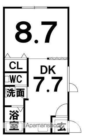 WARM MANSION(1DK/2階)の間取り写真