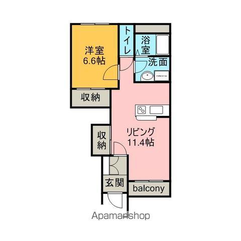ビューテラスTAKANE(1LDK/1階)の間取り写真