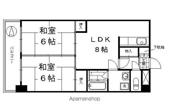 ハイツエコー(2DK/2階)の間取り写真