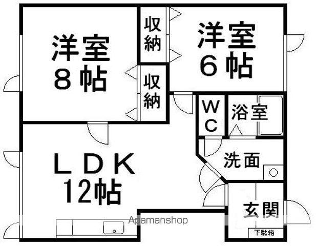 石北本線 北見駅 バス乗車時間：15分 泉第一公園入口バス停で下車 徒歩5分 2階建 築27年(1LDK/1階)の間取り写真