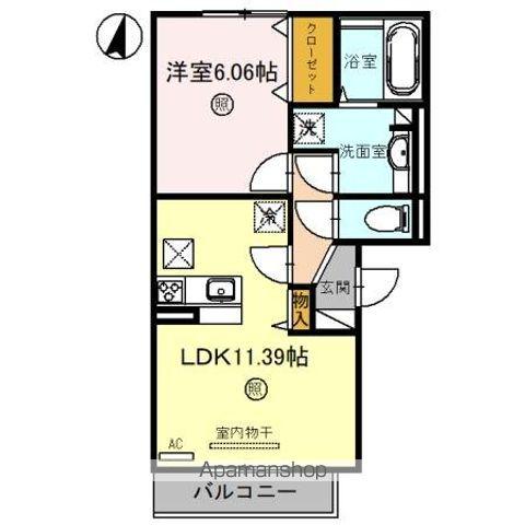 ベルコート川崎(1LDK/1階)の間取り写真