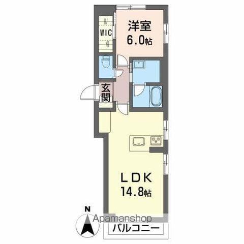 ベレオ赤木 HL(1LDK/3階)の間取り写真