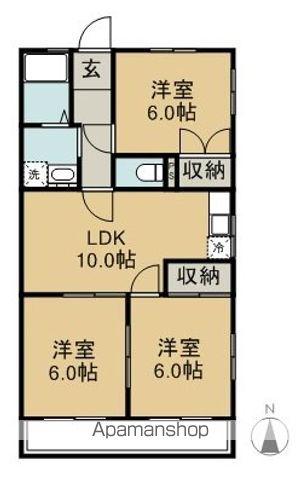 第2ひいらぎコーポ(3DK/2階)の間取り写真