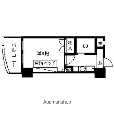 岩井橋ロイヤルハイツ(1K/3階)の間取り写真