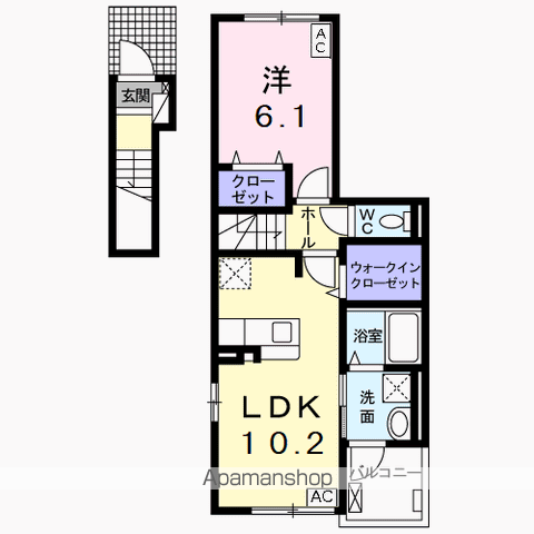SATUKI(1LDK/2階)の間取り写真