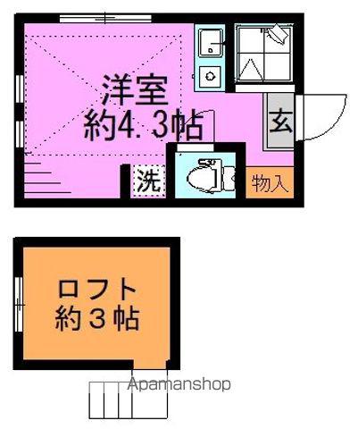 ルームズ新高円寺(ワンルーム/2階)の間取り写真