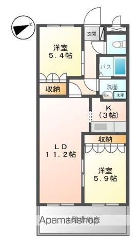 デュエール(2LDK/1階)の間取り写真