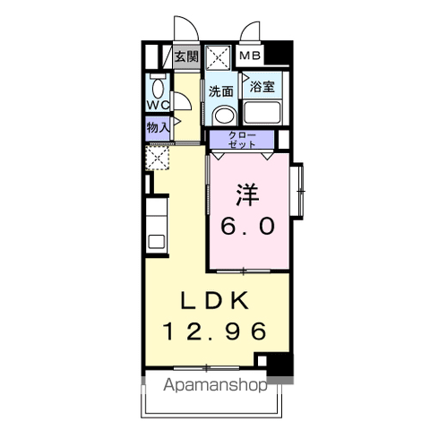 メルベージュ久留米(1LDK/3階)の間取り写真