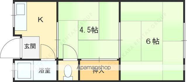 幸福荘(2K/1階)の間取り写真