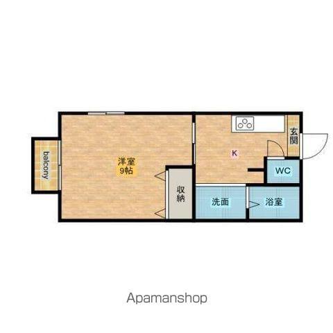 リヴェール(1K/1階)の間取り写真