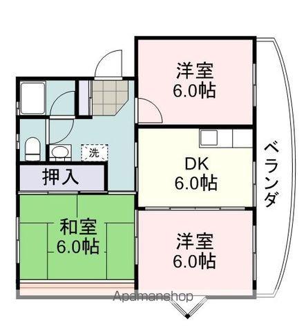 コンフォール船越I(3DK/2階)の間取り写真