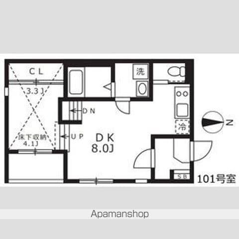ハーモニーテラス城東町Ⅱ(1DK/1階)の間取り写真