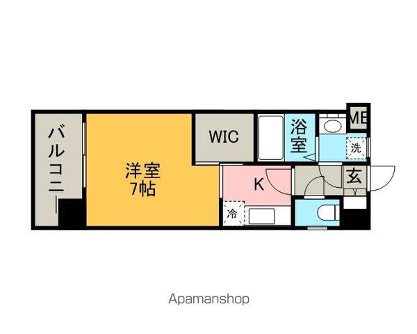 エンクレスト渡辺通南(1K/5階)の間取り写真