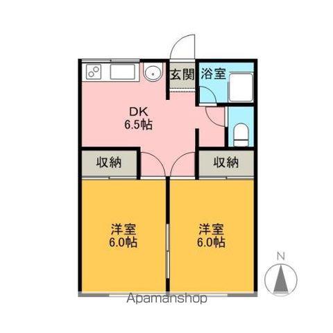 シティハイム(2DK/1階)の間取り写真