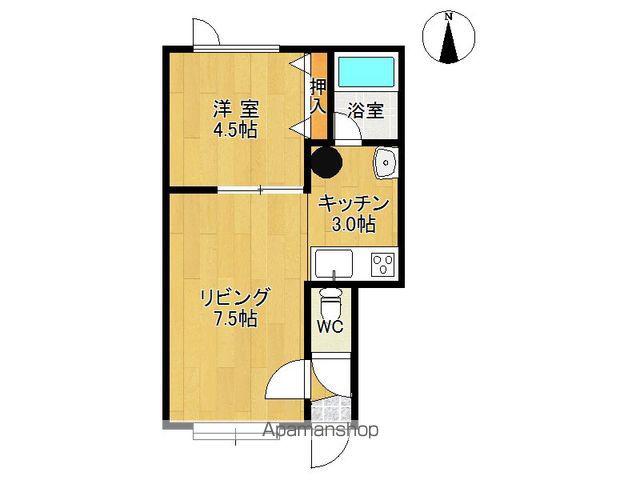 OAKⅧ(1DK/1階)の間取り写真
