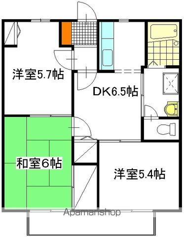 ナガオハイツ(3DK/2階)の間取り写真