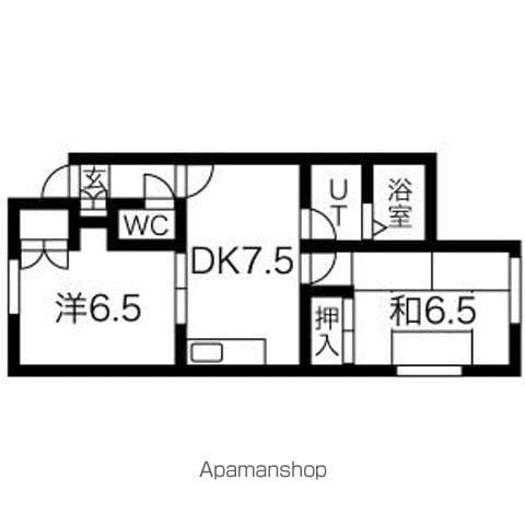 インテルノ西町B棟(2LDK/2階)の間取り写真