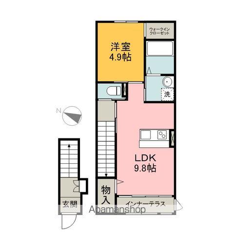 ベルグラースⅡ(1LDK/2階)の間取り写真