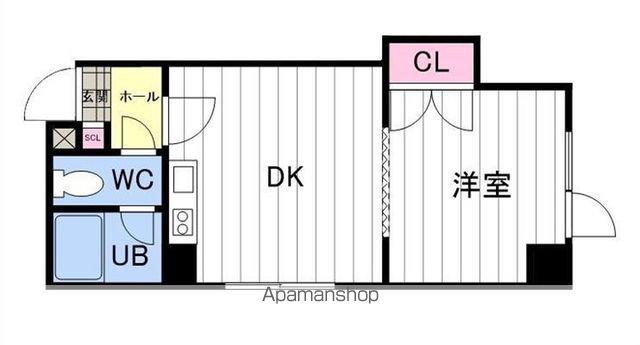 ハートランド南8条(1DK/3階)の間取り写真