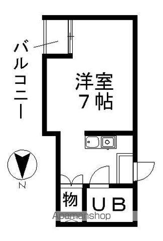 ヴィラカレッジ千代田(ワンルーム/2階)の間取り写真