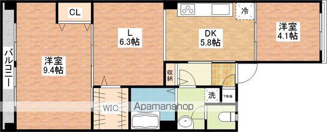 山吉ビル(2LDK/3階)の間取り写真