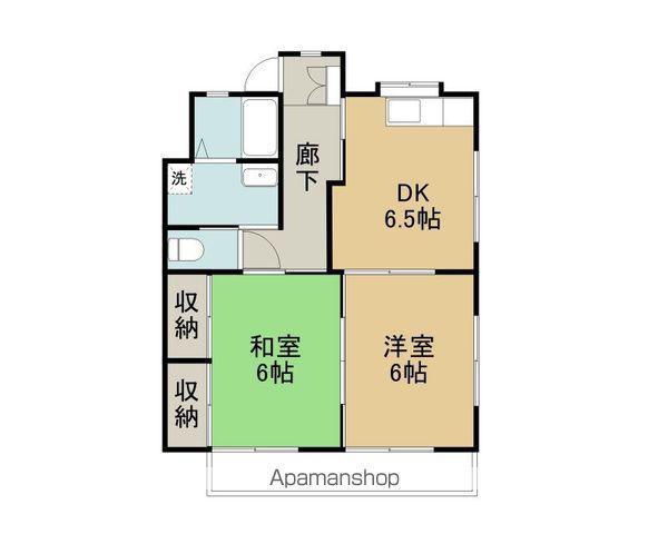 コーポ西浦(2DK/1階)の間取り写真