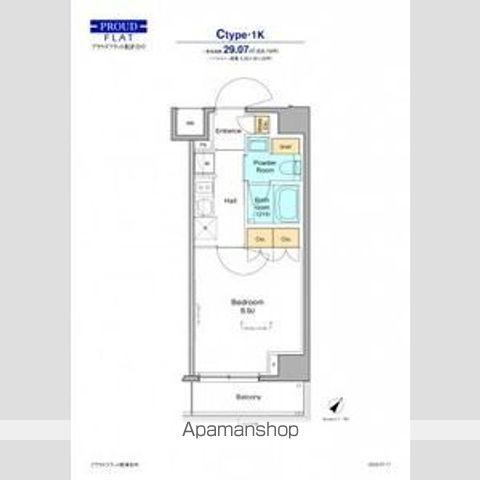 プラウドフラット根津谷中(1K/3階)の間取り写真