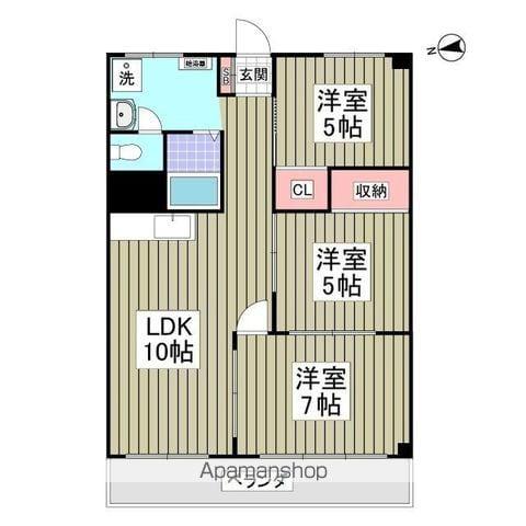 坂口コーポ(3LDK/4階)の間取り写真