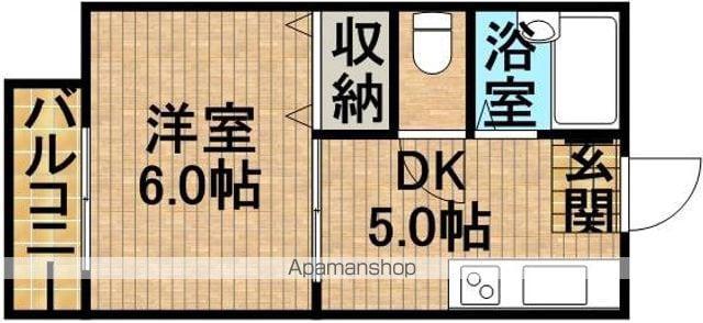 ウィングC(1K/1階)の間取り写真