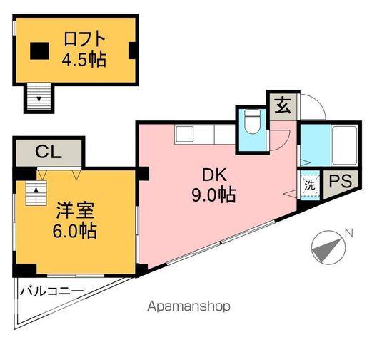 サンブリッジアベニュー(1DK/4階)の間取り写真