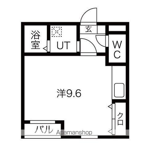 フォルト堤(ワンルーム/4階)の間取り写真