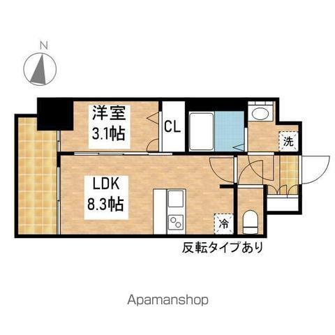 プレサンスSAKAEフロント(1LDK/9階)の間取り写真