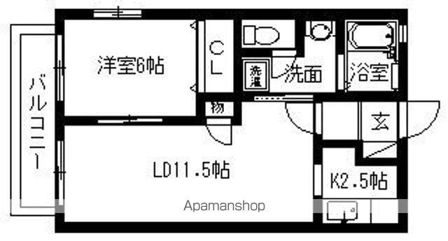 FLATS・TURNER(1LDK/1階)の間取り写真