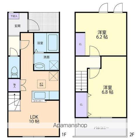 メゾン・ポワール A棟(2LDK/2階)の間取り写真