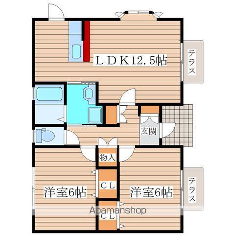 陸羽東線 古川駅 徒歩18分 1階建 築19年(2LDK)の間取り写真