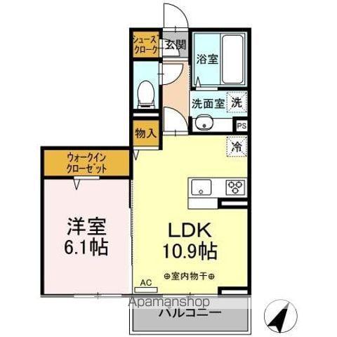 ARCOBALENO(1LDK/2階)の間取り写真