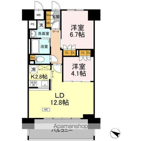 リーラ横浜川和町(2LDK/3階)の間取り写真