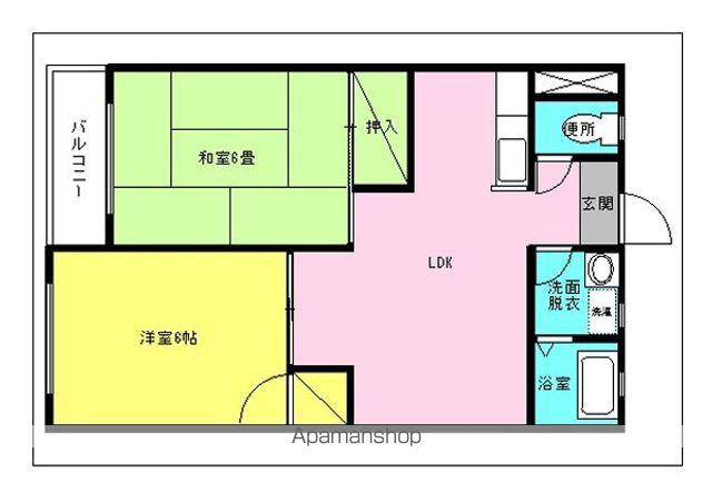 コーポサンレモ(2LDK/3階)の間取り写真